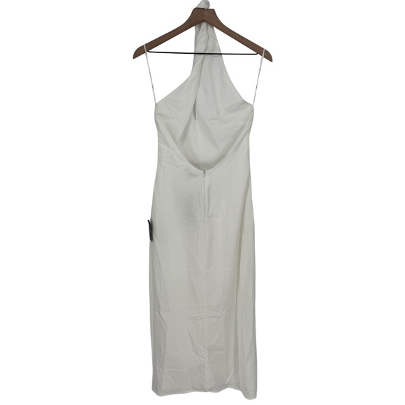 Lulus Beyond Classy White Satin Halter‎ Midi Dress Size M - Picture 10 of 12